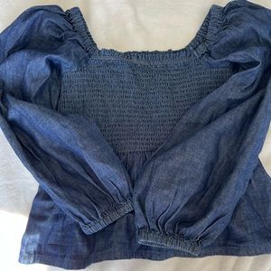 J Crew Denim Peplum Top